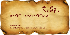 Král Szofrónia névjegykártya